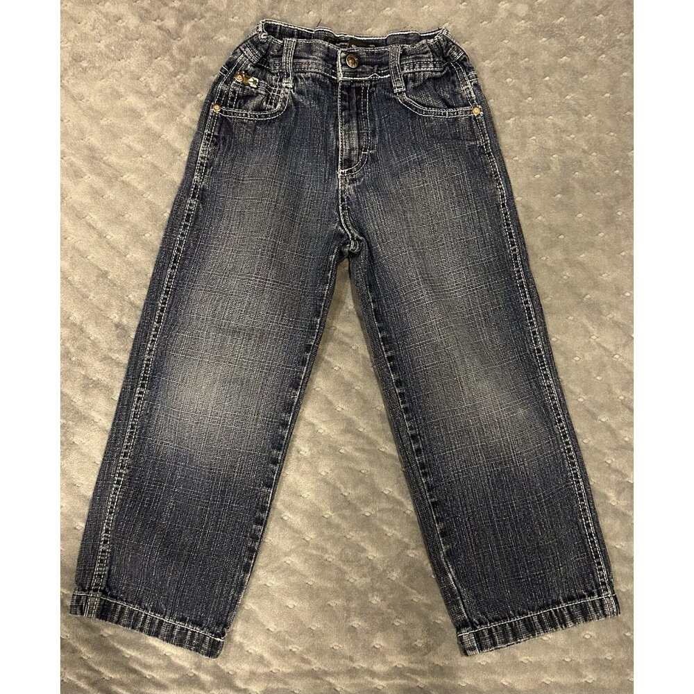 Y2K Boy’s Kid’s Size 6 Jeans Adjustable Waist Preowned Wide Leg - Picture 1 of 11